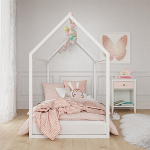 Max & Finn Skyler Metal House Bed - White - Twin
