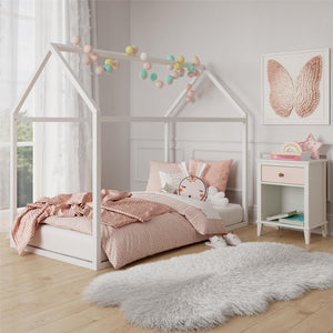Max & Finn Skyler Metal House Bed - White - Twin