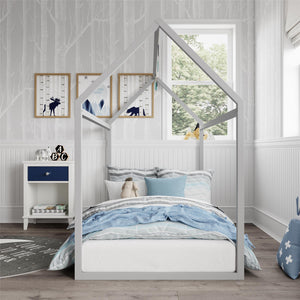 Max & Finn Skyler Metal House Bed - Dove Gray - Twin