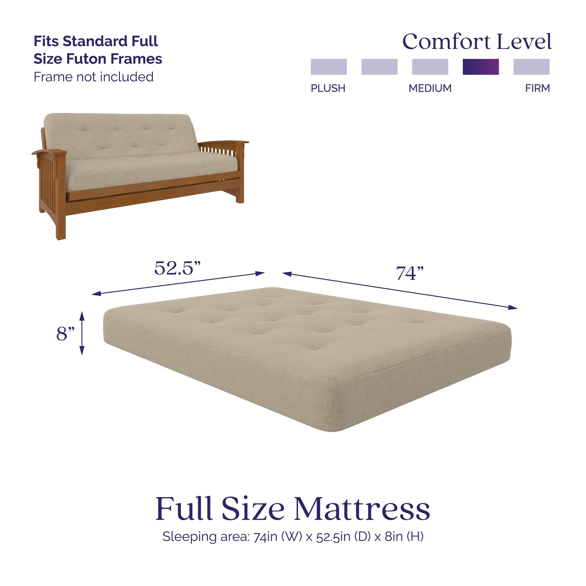 Signature Sleep Braga 8" Pocket Spring Full Size Futon Mattress - Beige - Full