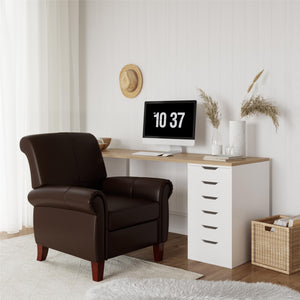 DHP Faux Leather Club Chair - Brown