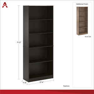 Ameriwood Home Hayden 5 Shelf Bookcase - Rustic Oak