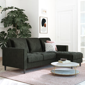 CosmoLiving Strummer Reversible Sectional Sofa - Black