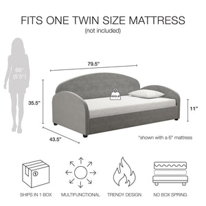 Mr. Kate Moon Upholstered Daybed - Light Gray - Twin