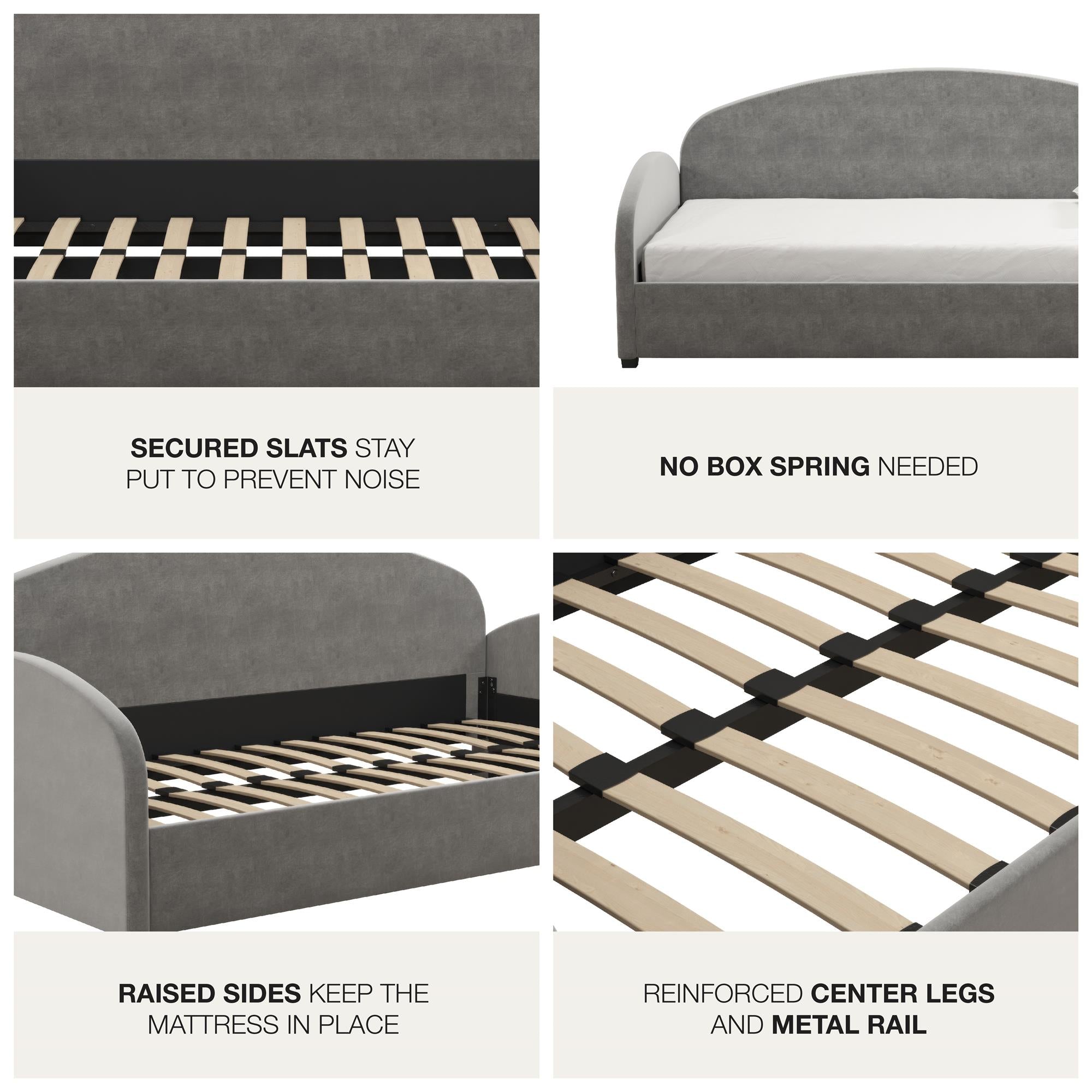 Mr. Kate Moon Upholstered Daybed - Light Gray - Twin
