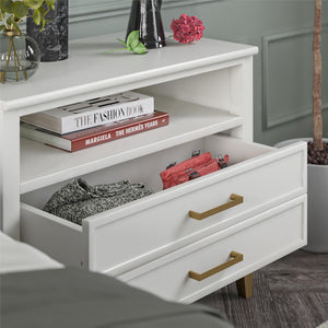 CosmoLiving Westerleigh Wide Nightstand - White