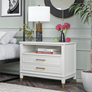CosmoLiving Westerleigh Wide Nightstand - White