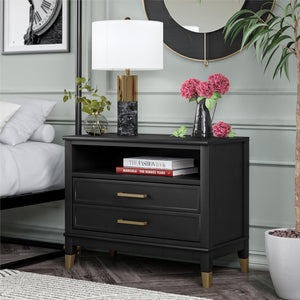 CosmoLiving Westerleigh Wide Nightstand - Black