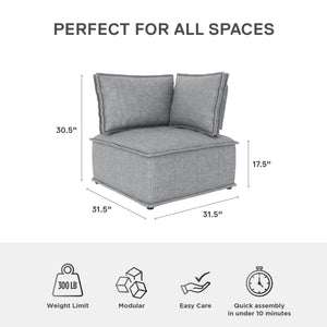 DHP Darcy Armless Corner for Modular Sectional Sofa - Gray