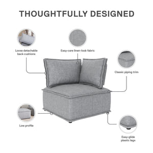 DHP Darcy Armless Corner for Modular Sectional Sofa - Gray
