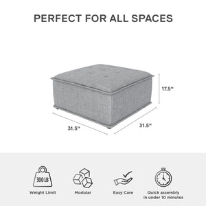 DHP Darcy Armless Ottoman for Modular Sectional Sofa - Gray