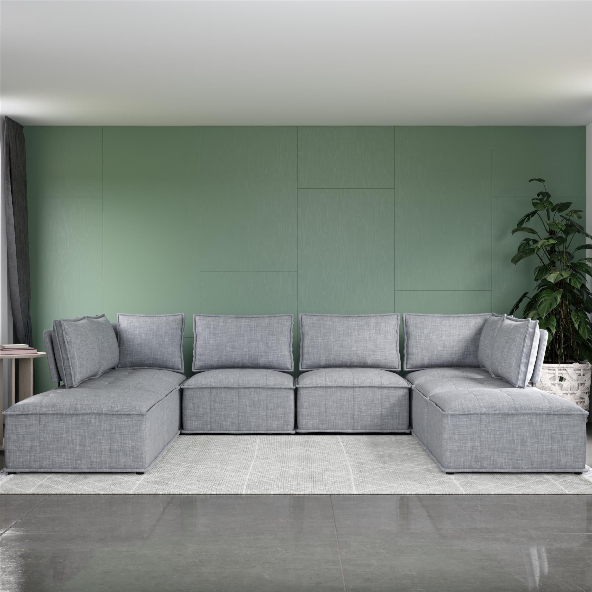 DHP Darcy Armless Chair for Modular Sectional Sofa - Gray