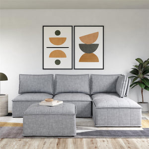 DHP Darcy Armless Ottoman for Modular Sectional Sofa - Gray