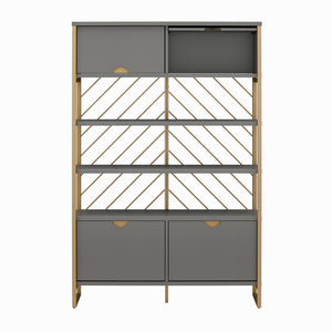 CosmoLiving Brielle Shoe Storage Bookcase & Room Divider - Graphite Grey