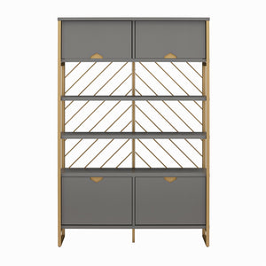 CosmoLiving Brielle Shoe Storage Bookcase & Room Divider - Graphite Grey