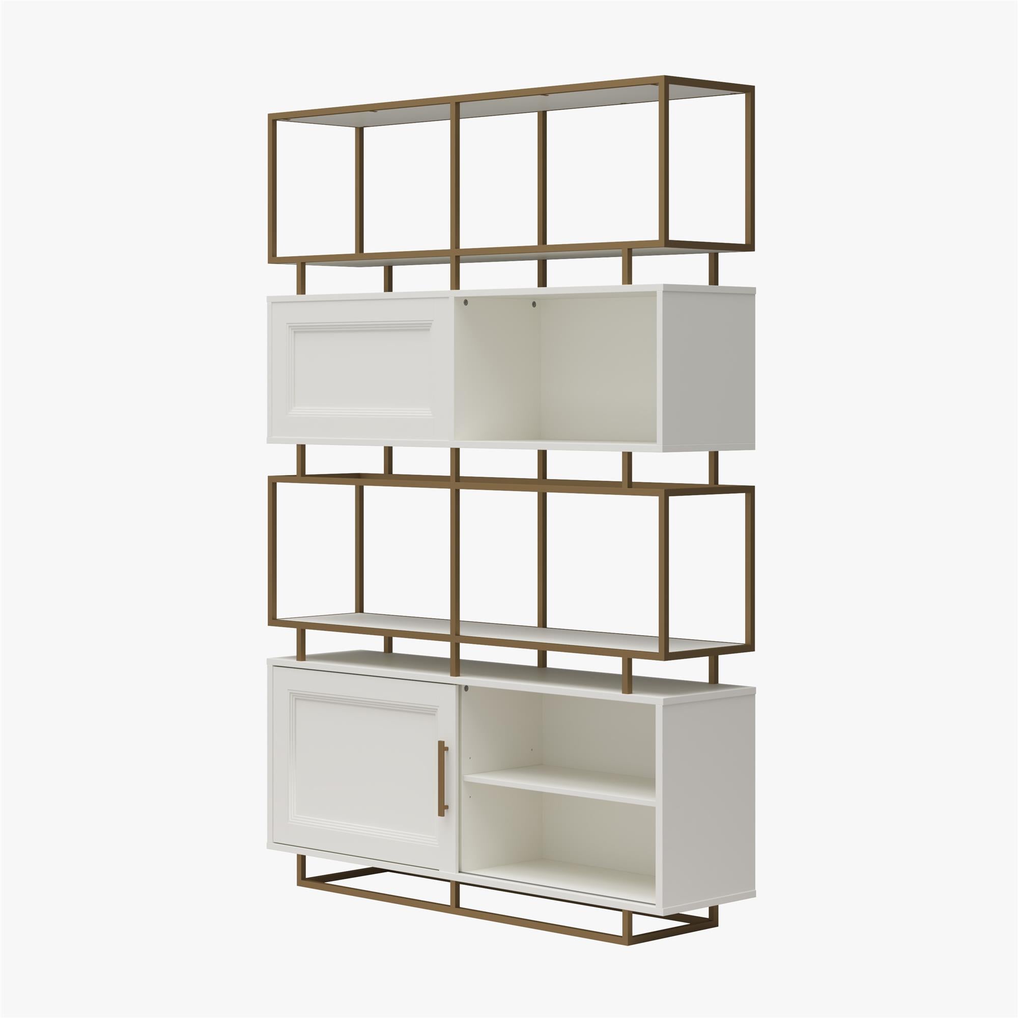 CosmoLiving Goldie Modern Bookcase Room Divider - White