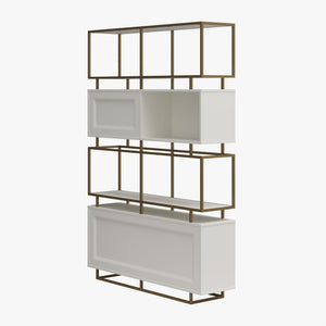 CosmoLiving Goldie Modern Bookcase Room Divider - White