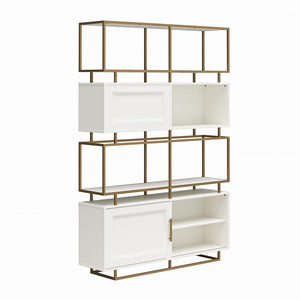 CosmoLiving Goldie Modern Bookcase Room Divider - White
