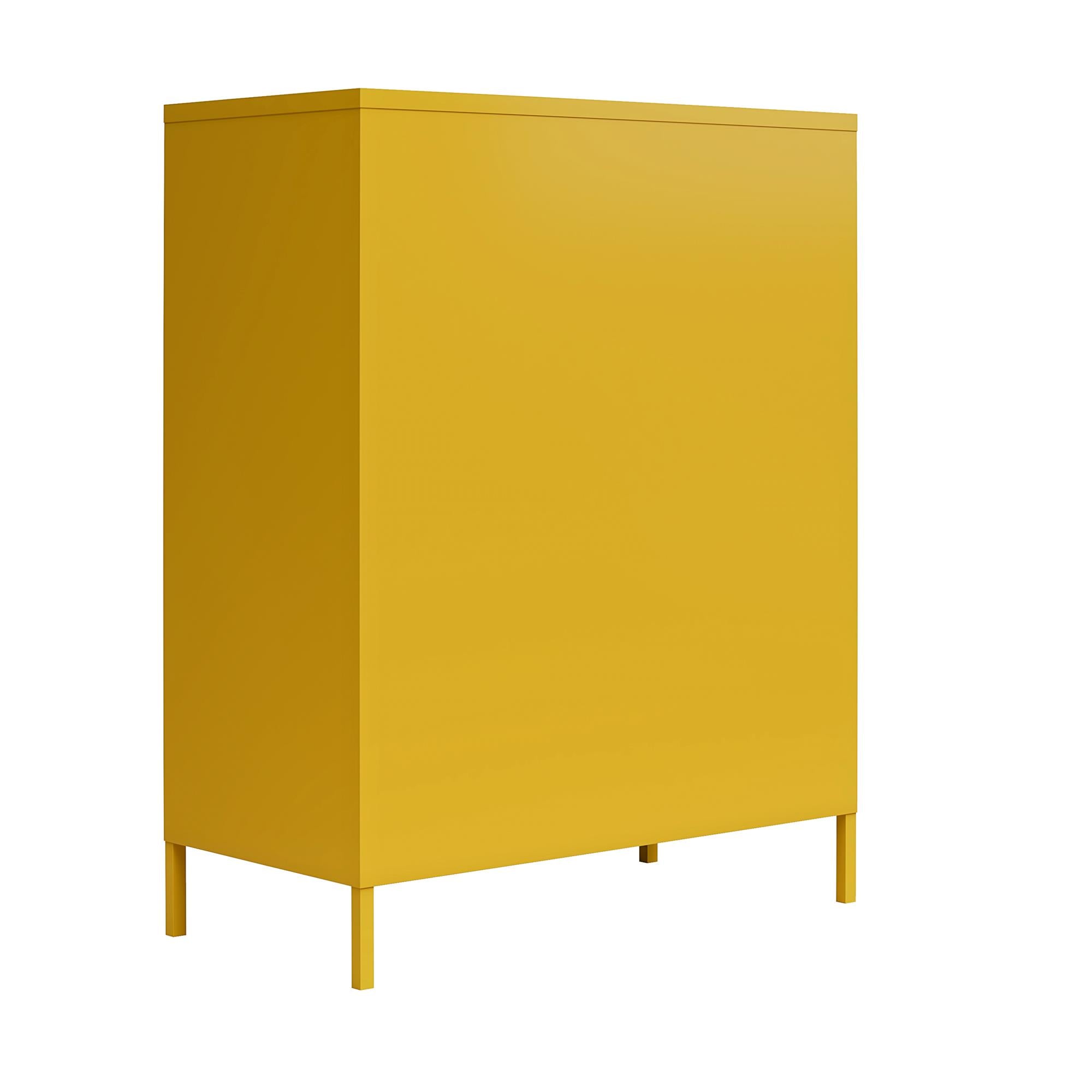 Systembuild Evolution Mission District 2 Door Metal Locker Accent Cabinet - Mustard Yellow