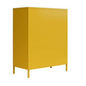 Systembuild Evolution Mission District 2 Door Metal Locker Accent Cabinet - Mustard Yellow