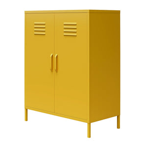 Systembuild Evolution Mission District 2 Door Metal Locker Accent Cabinet - Mustard Yellow