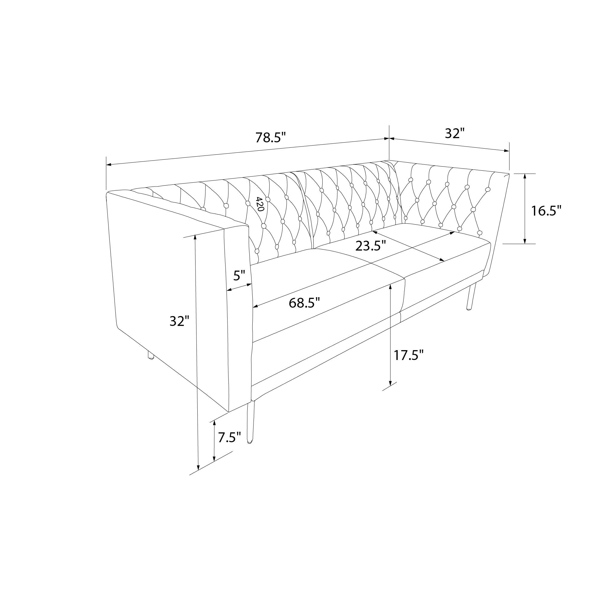 DHP Marseille Tuxedo Sofa - Ivory