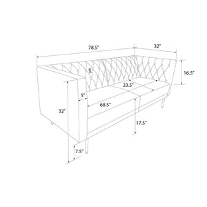 DHP Marseille Tuxedo Sofa - Ivory