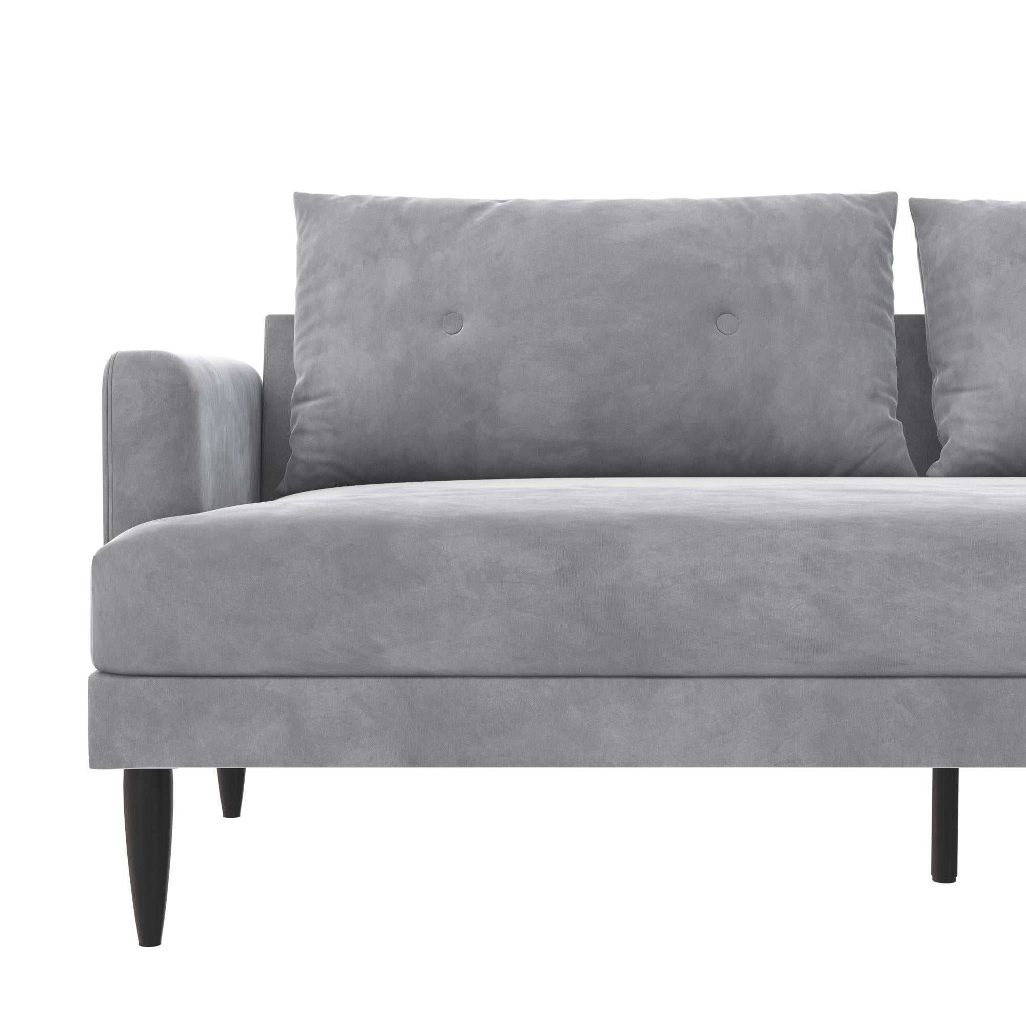 Novogratz Bailey Pillowback Sofa - Light Gray