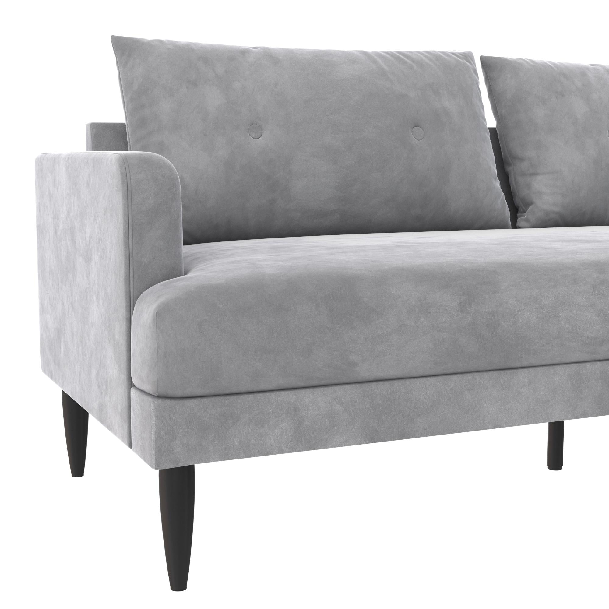 Novogratz Bailey Pillowback Sofa - Light Gray