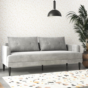 Novogratz Bailey Pillowback Sofa - Light Gray