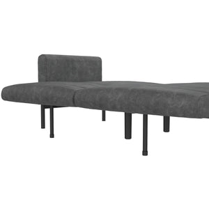 DHP Sadie Futon Sofa Bed - Distressed Charcoal Black