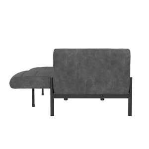 DHP Sadie Futon Sofa Bed - Distressed Charcoal Black