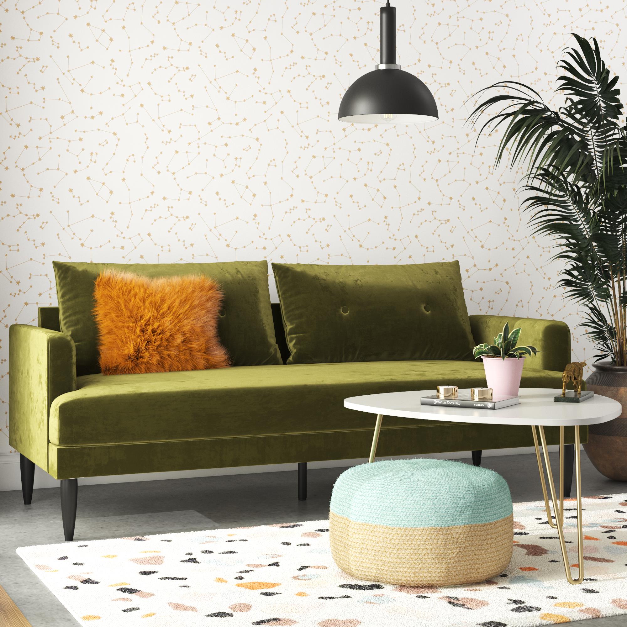 Novogratz Bailey Pillowback Sofa - Olive Green