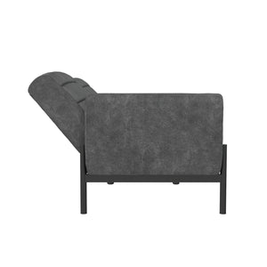 DHP Sadie Futon Sofa Bed - Distressed Charcoal Black