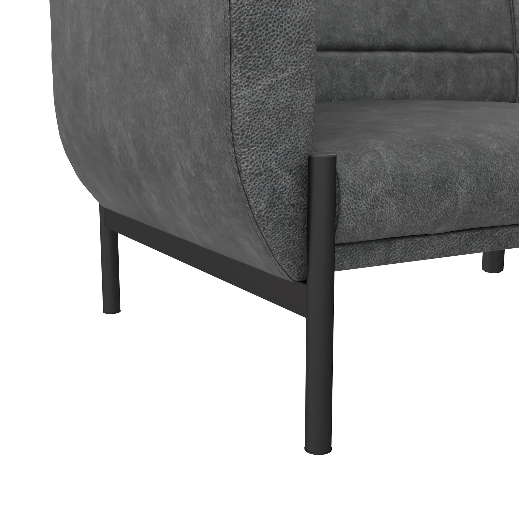 DHP Sadie Futon Sofa Bed - Distressed Charcoal Black