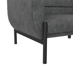 DHP Sadie Futon Sofa Bed - Distressed Charcoal Black
