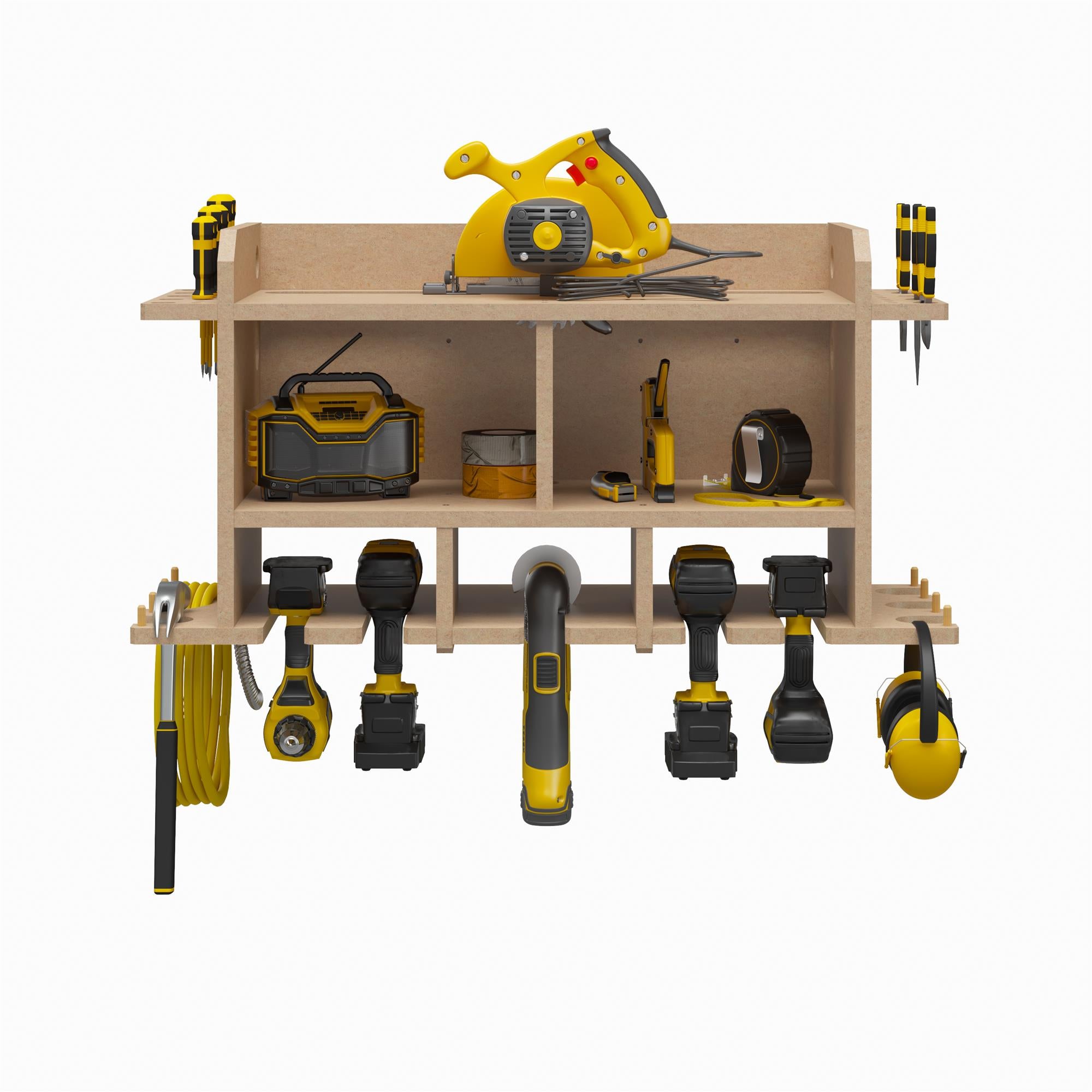 Systembuild Evolution Benford Wall Mount Tool Organizer - Raw Board