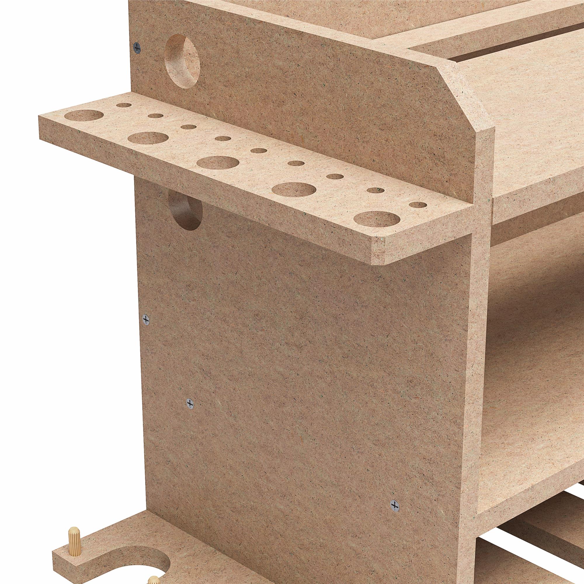 Systembuild Evolution Benford 48" Extra Wide Wall Mount Tool Organizer - Raw Board