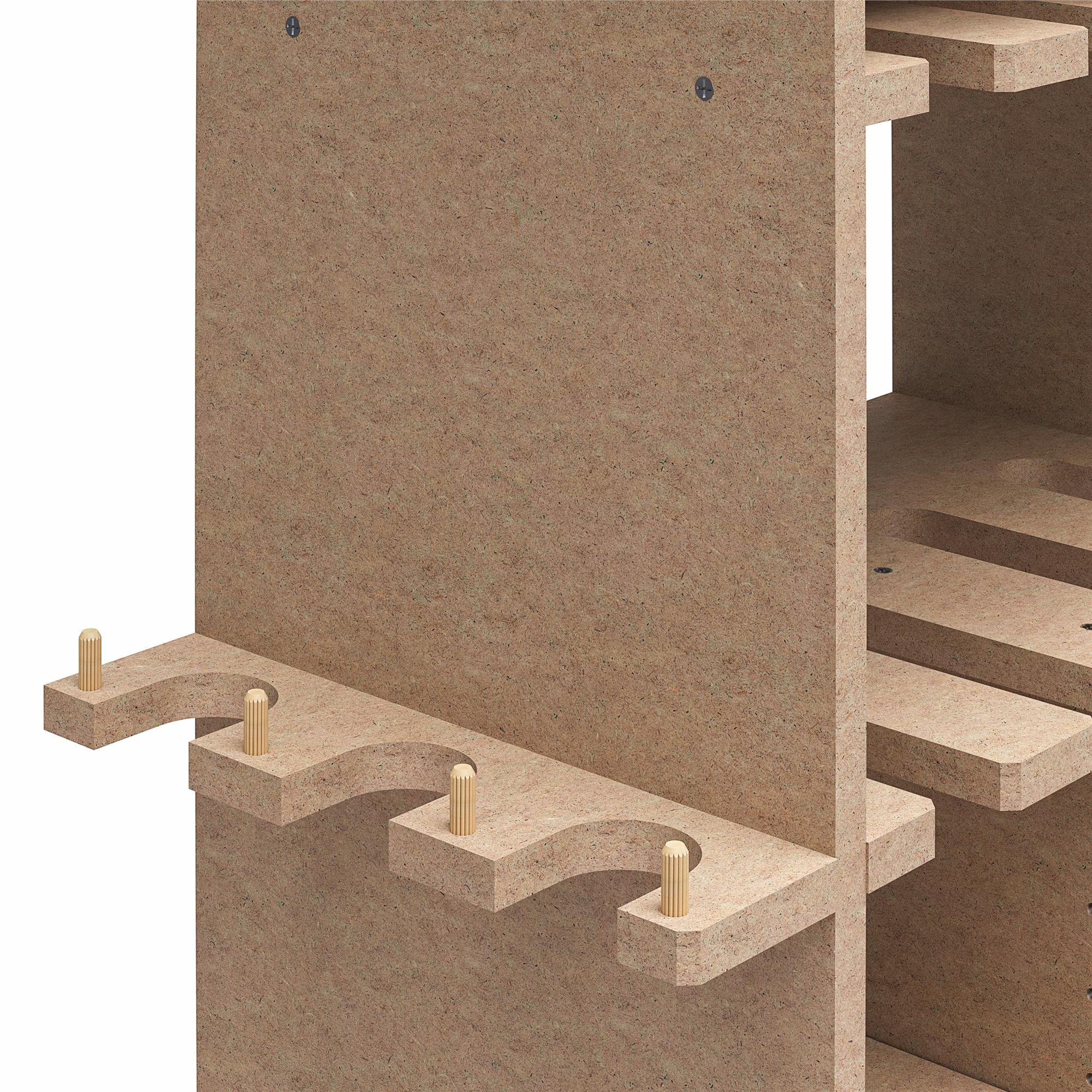 Systembuild Evolution Benford 48" Extra Large Vertical Wall Mount Tool Organizer - Raw Board