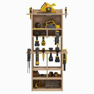 Systembuild Evolution Benford 48" Extra Large Vertical Wall Mount Tool Organizer - Raw Board