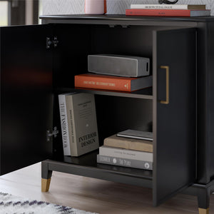 Westerleigh 2-Door Accent Cabinet, Black - Black