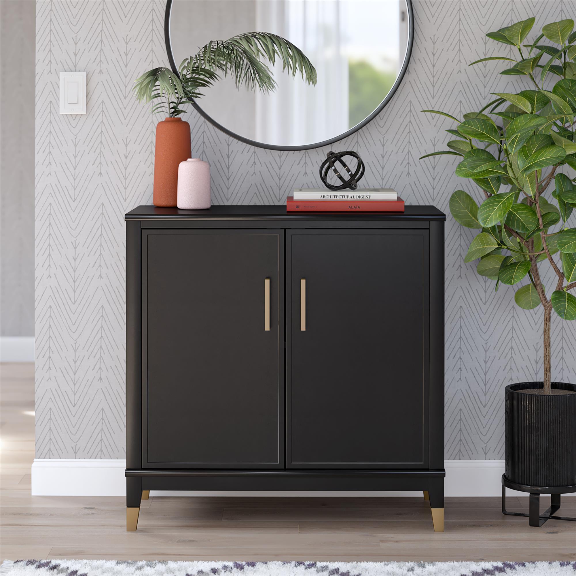 Westerleigh 2-Door Accent Cabinet, Black - Black