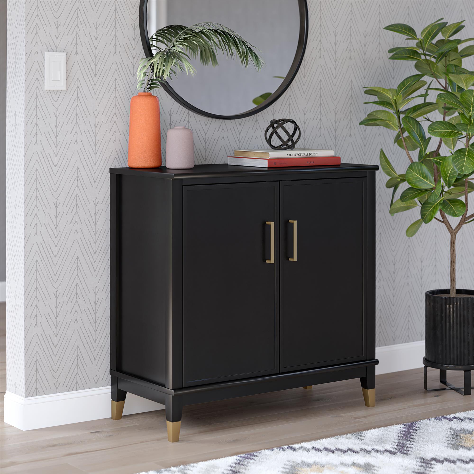 Westerleigh 2-Door Accent Cabinet, Black - Black