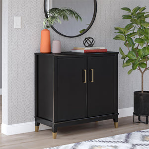 Westerleigh 2-Door Accent Cabinet, Black - Black