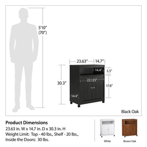 Ameriwood Home Landry Kitchen Microwave Cart, Brown Oak - Bank Alder