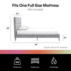 CosmoLiving Westerleigh Upholstered Bed - Light Gray - Full