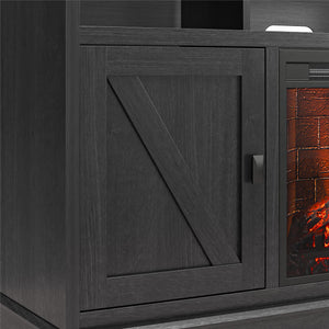 Ameriwood Home Ashton Lane Electric Fireplace TV Stand with Remote for TVs up to 65in - Black Oak