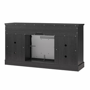 Ameriwood Home Ashton Lane Electric Fireplace TV Stand with Remote for TVs up to 65in - Black Oak