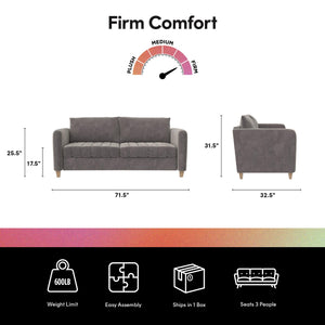 CosmoLiving Coco Sofa - Rustic Gray