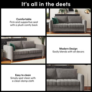 CosmoLiving Coco Sofa - Rustic Gray